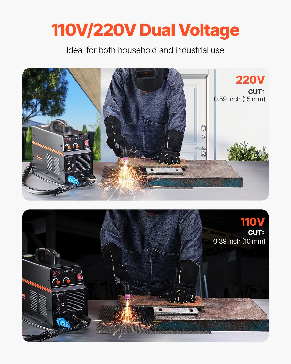 VEVOR 3 in 1 Plasma Cutter Welder Machine TIG/MMA Plasma Cutter Combo 110/220V 