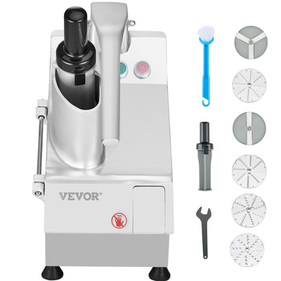 VEVOR Food Processor & Vegetable Chopper w/ 6 Blades Food-Grade Stainless Steel 