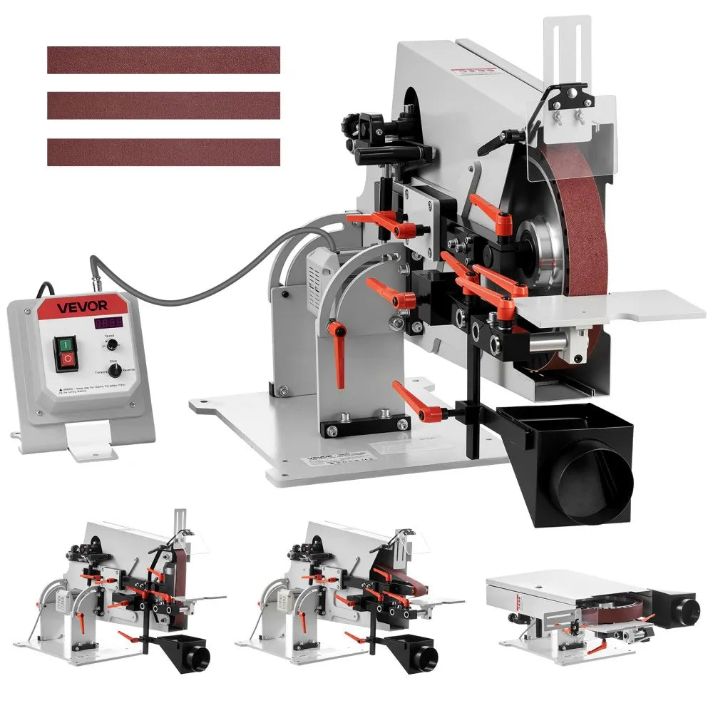 1500W Variable Speed Belt Grinder Sander with VFD, 72" x 2" Knife Making Belt Grinder, 3 Grinding Modes, Forward & Reverse Rotation