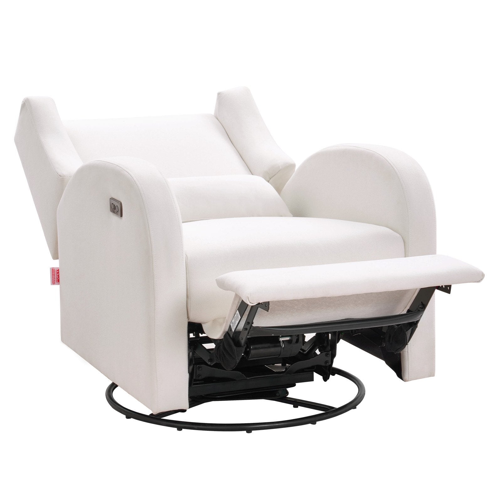 VEVOR Electronic Power Recliner and Swivel Glider, 250 lbs Weight Capacity Swivel Glider Recliner Chair with Adjustable Angle, Polyester Surface Recliner Rocker for Living Room, Bedroom, Off White 