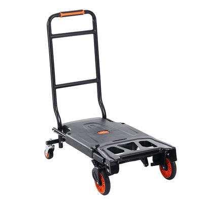 VEVOR Aluminum Hand Truck, 2 in 1, 300 lbs Load Capacity, Heavy Duty Industrial Convertible Folding Hand Truck and Dolly, Utility Cart Converts from Hand Truck to Platform Cart with Rubber Wheels 