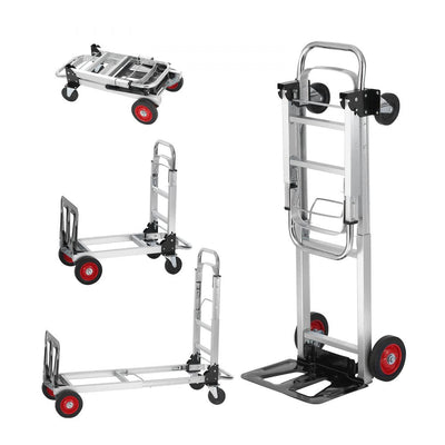 VEVOR Aluminum Hand Truck, 2 in 1, 400 lbs Load Capacity, Heavy Duty Industrial Convertible Folding Hand Truck and Dolly, Utility Cart Converts from Hand Truck to Platform Cart with Rubber Wheels 