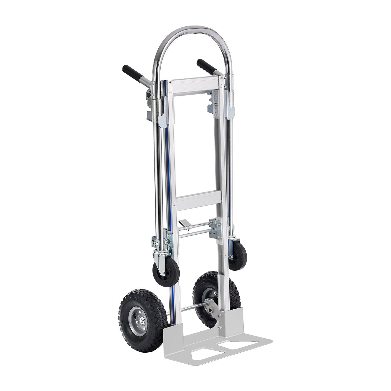VEVOR Aluminum Hand Truck, 2 in 1, 800 lbs Load Capacity, Heavy Duty Industrial Convertible Folding Hand Truck and Dolly, Utility Cart Converts from Hand Truck to Platform Cart with Rubber Wheels 