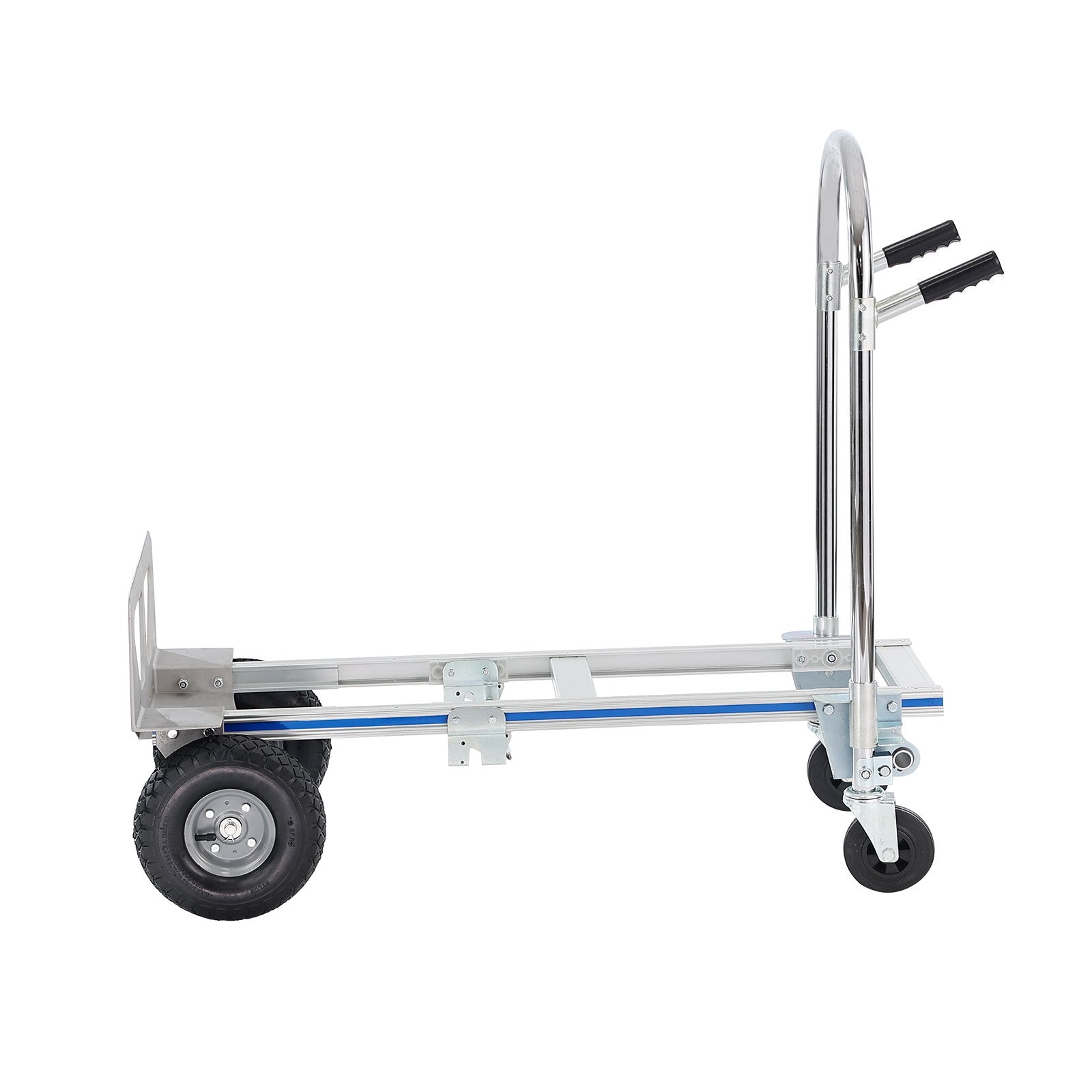 VEVOR Aluminum Hand Truck, 2 in 1, 800 lbs Load Capacity, Heavy Duty Industrial Convertible Folding Hand Truck and Dolly, Utility Cart Converts from Hand Truck to Platform Cart with Rubber Wheels 