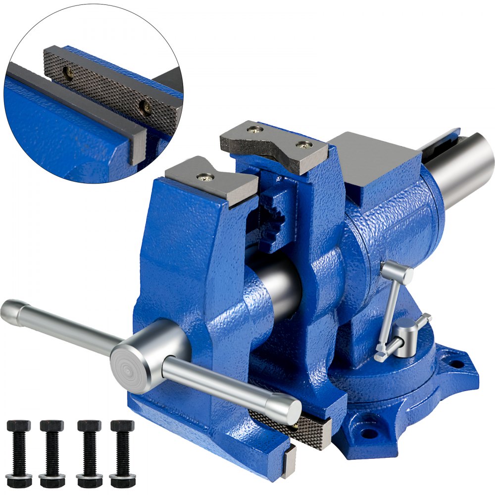 VEVOR 5" Heavy Duty Bench Vise, Double Swivel Rotating Vise Head/Body Rotates 360°,Pipe Vise Bench Vices 30Kn Clamping Force,for Clamping Fixing Equipment Home or Industrial Use 