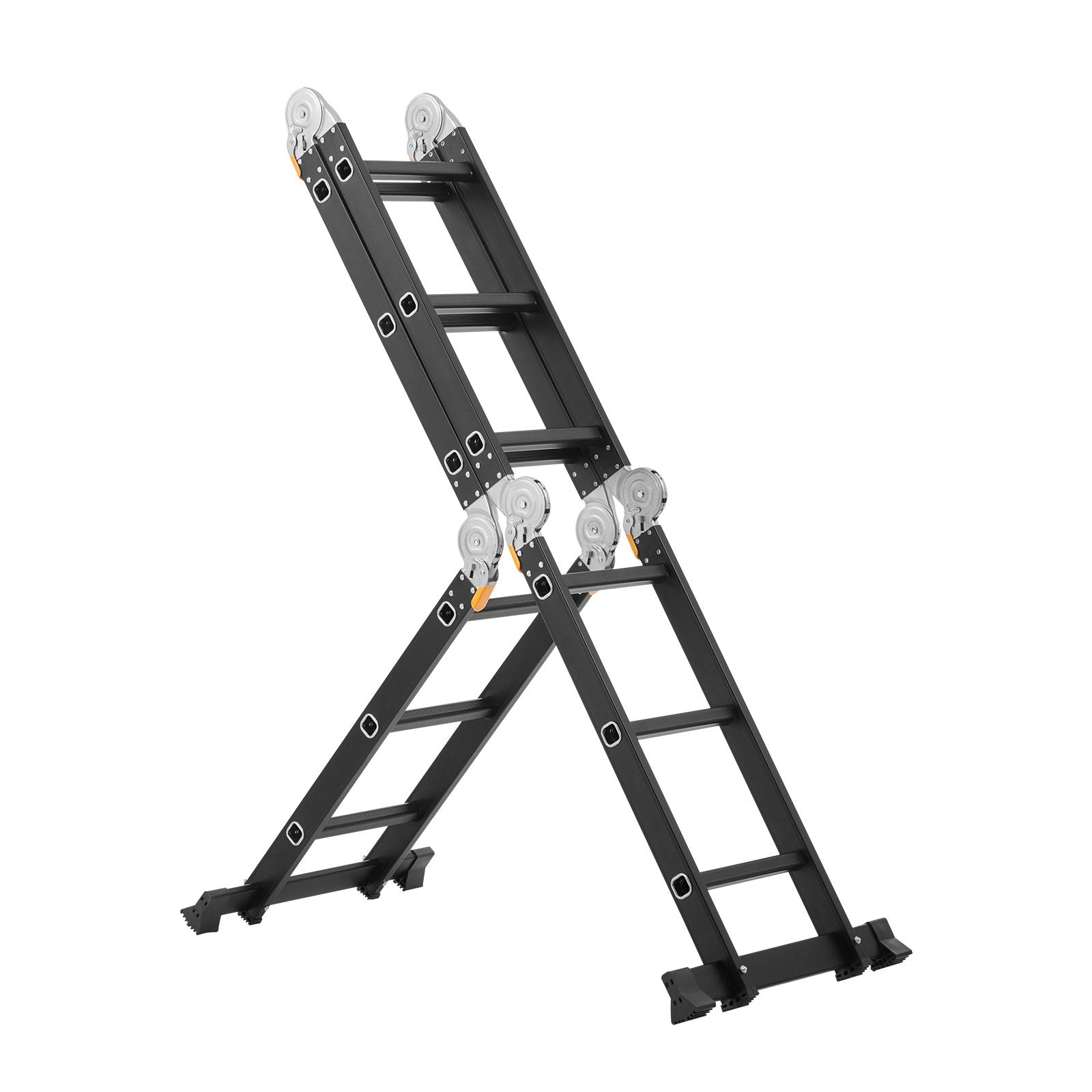 VEVOR Multi-Purpose Folding Ladder 7-in-1 3 Step 12ft with Scaffolding Plank 