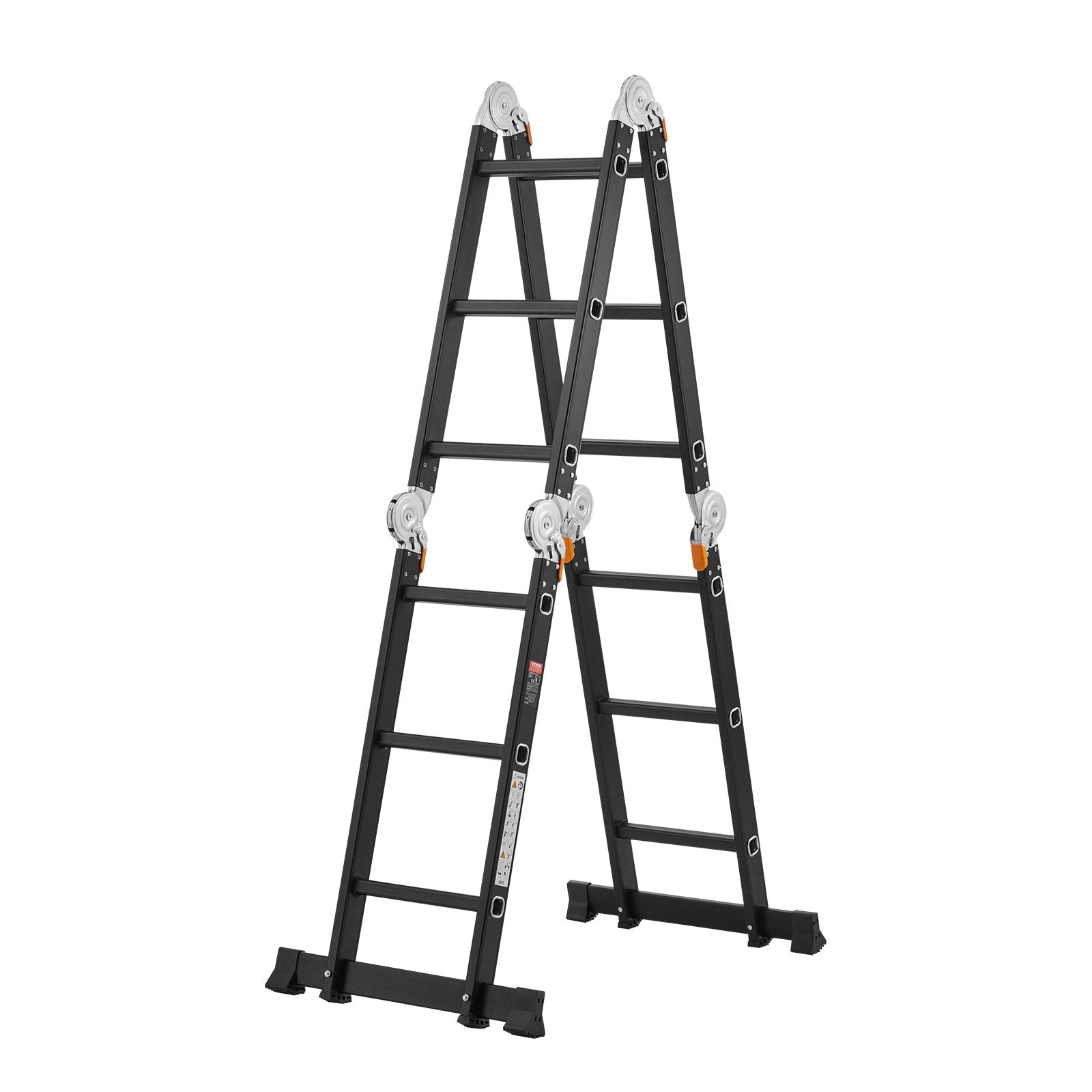 VEVOR Multi-Purpose Folding Ladder 7-in-1 3 Step 12ft with Scaffolding Plank 