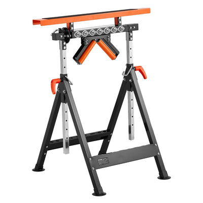 VEVOR 4-in-1 Woodworking Roller Stand Max Load 440 lb Adjustable Height 33-50 in 