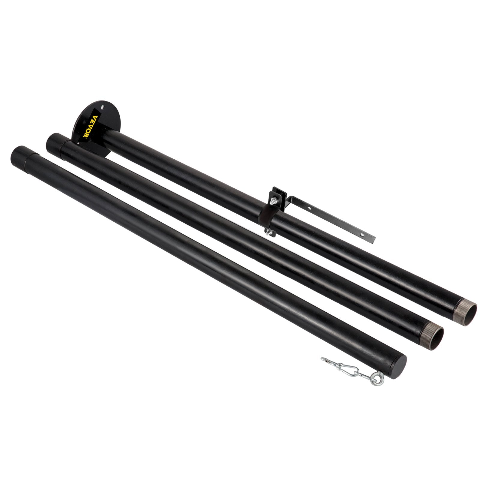 VEVOR String Light Pole, 9.6ft Light String Pole, 1.75in Patio Light Pole, Powder Coated Steel String Light Pole Stand for Outdoor, Metal String Poles with A Clamp Used for Yard, Patio, Wedding, Party 