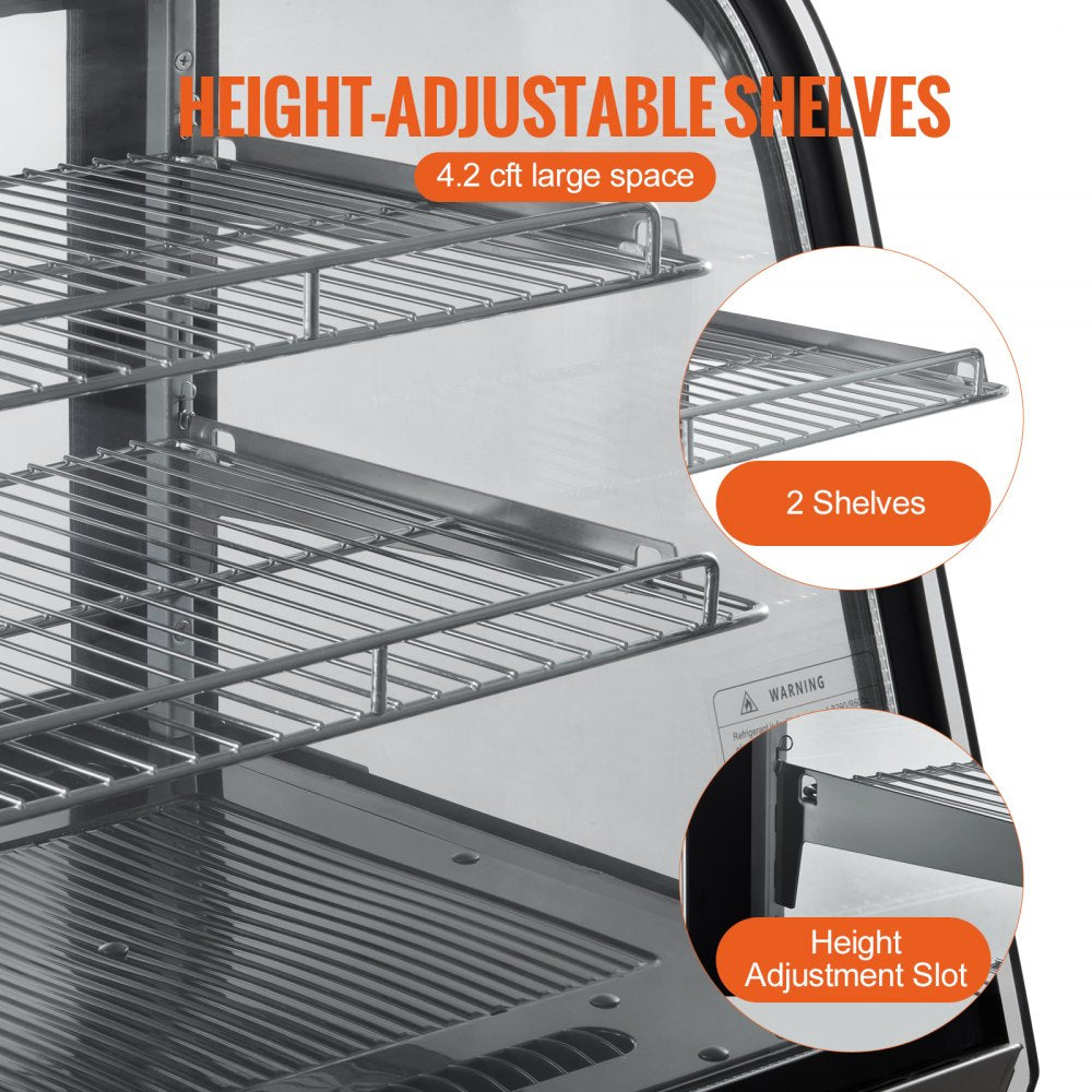 VEVOR Refrigerated Display Case Bakery Display Fridge Case 4.2 cu ft/115L 2-Tier 