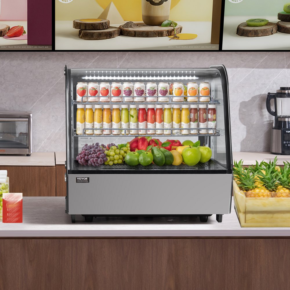 VEVOR Refrigerated Display Case Bakery Display Fridge Case 4.2 cu ft/115L 2-Tier 