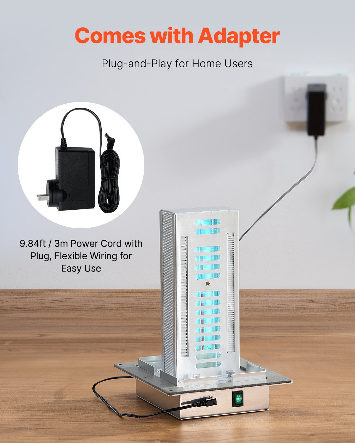 VEVOR HVAC Air Purifier Whole House 18W 9inch UV Light in Duct PCO Technology 