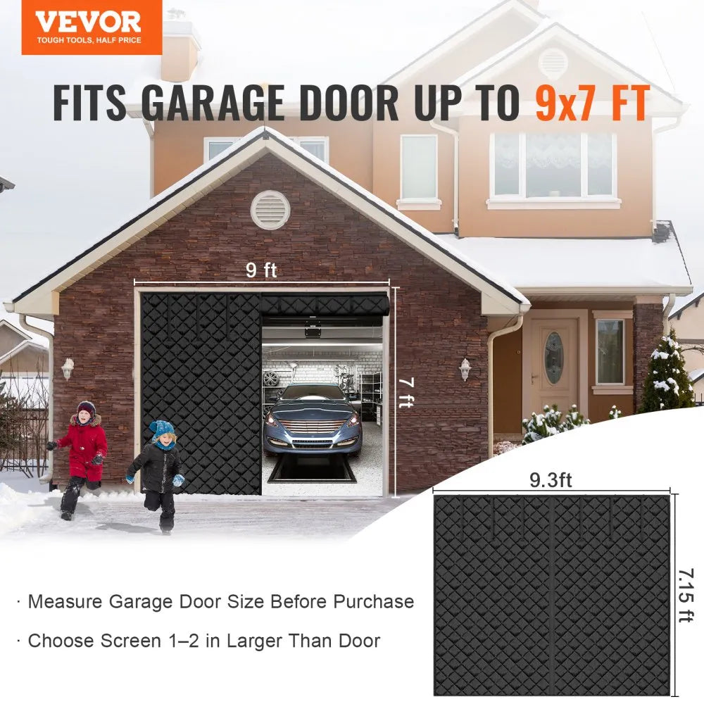 VEVOR Garage Door Screen for Winter 9.28 x 7.15 ft Garage Door Insulation Kit
