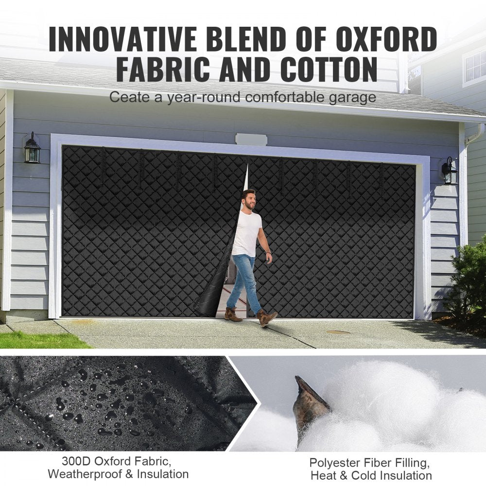 VEVOR Garage Door Screen for Winter 16.3 x 7.15 ft Garage Door Insulation Kit 