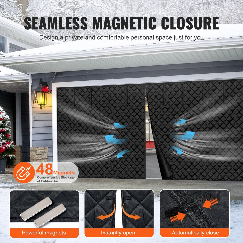 VEVOR Garage Door Screen for Winter 16.3 x 7.15 ft Garage Door Insulation Kit 