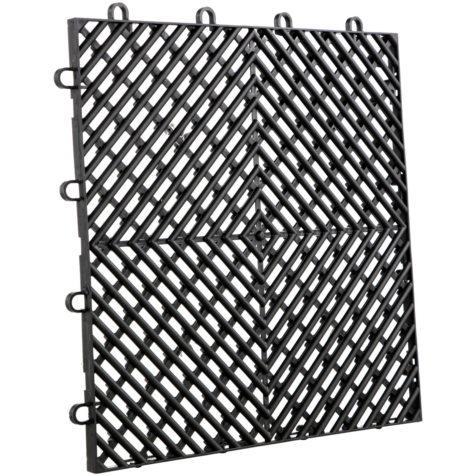 VEVOR Tiles Interlocking 55 PCS Black, Drainage Tiles 12x12x0.5 Inches, Deck Tiles Outdoor Floor Tiles, Outdoor Interlocking Tiles, Deck Flooring for Pool Shower Bathroom Deck Patio Garage 
