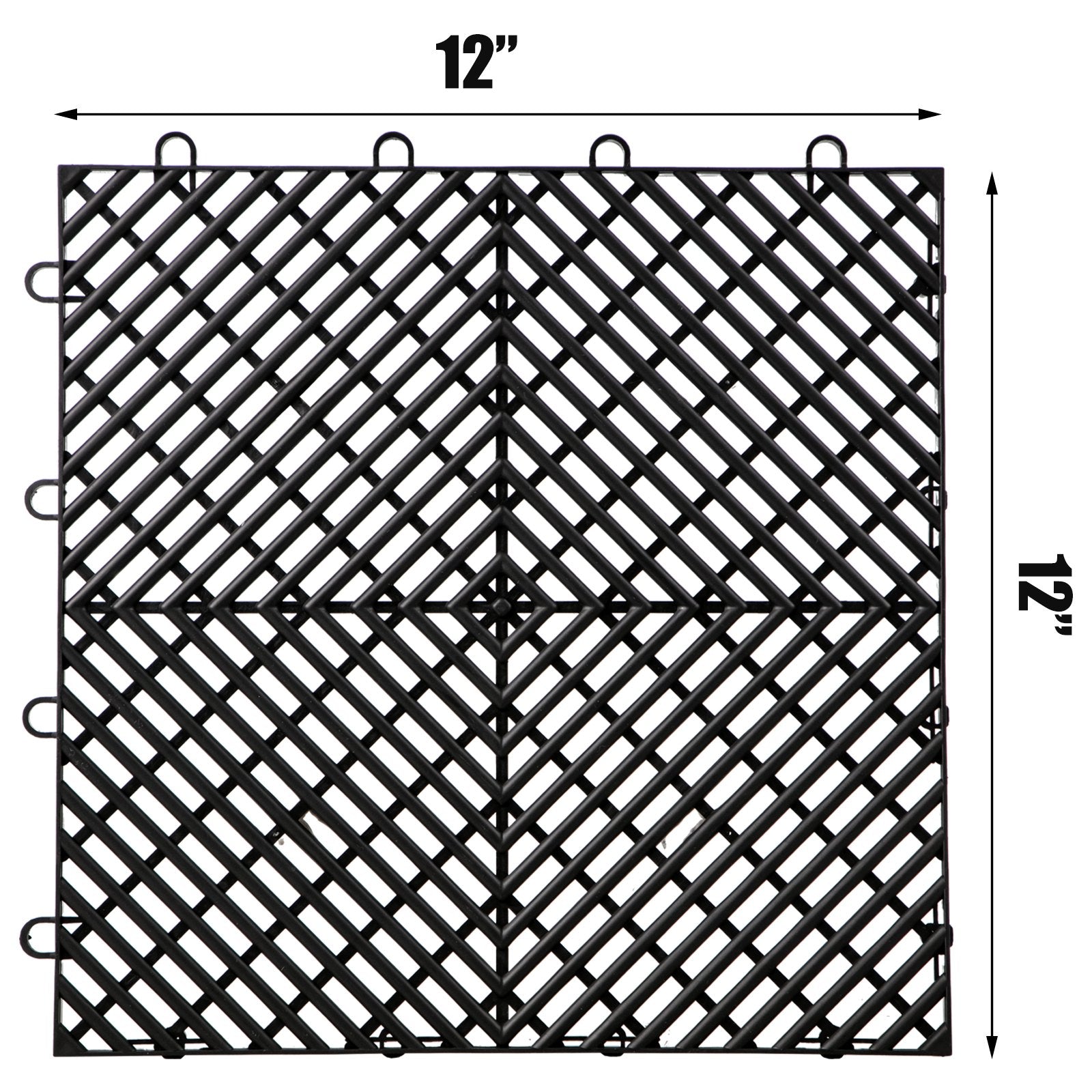 VEVOR Tiles Interlocking 55 PCS Black, Drainage Tiles 12x12x0.5 Inches, Deck Tiles Outdoor Floor Tiles, Outdoor Interlocking Tiles, Deck Flooring for Pool Shower Bathroom Deck Patio Garage 