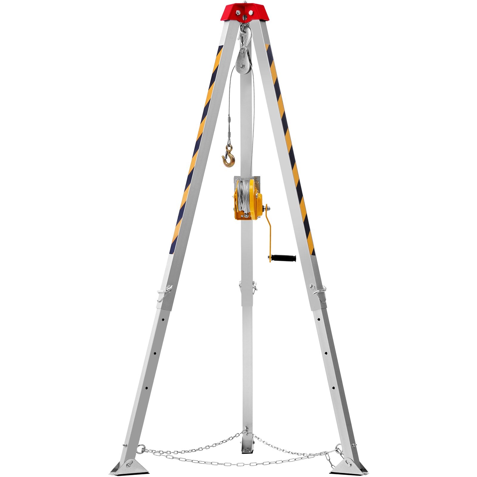 VEVOR Confined Space Tripod Kit, 1200 lbs Winch, Confined Space Tripod 7' Legs and 98' Cable, Confined Space Rescue Tripod 32.8' Fall Protection, Harness, Storage Bag for Traditional Confined Spaces 