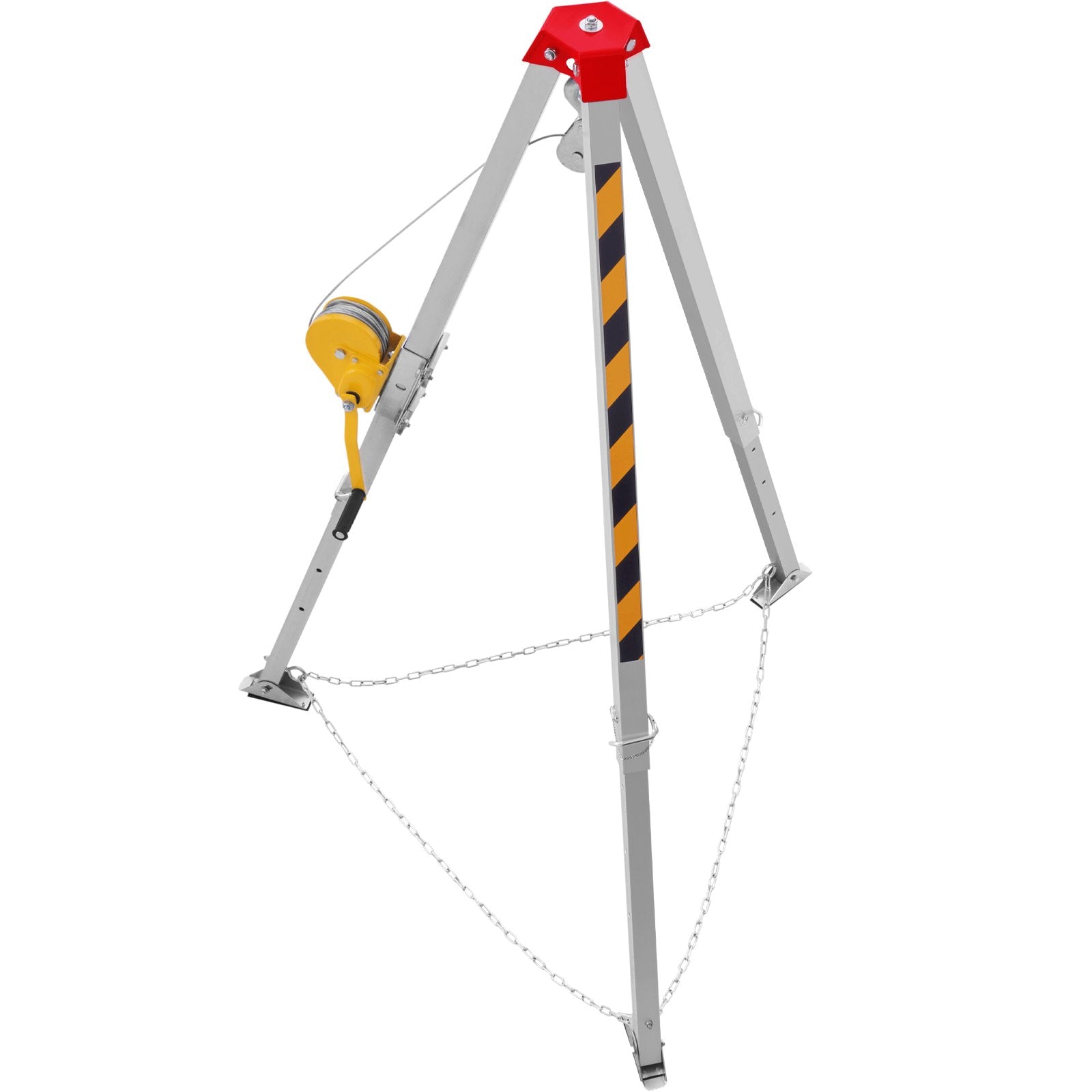 VEVOR Confined Space Tripod Kit, 1200 lbs Winch, Confined Space Tripod 7' Legs and 98' Cable, Confined Space Rescue Tripod 32.8' Fall Protection, Harness, Storage Bag for Traditional Confined Spaces 