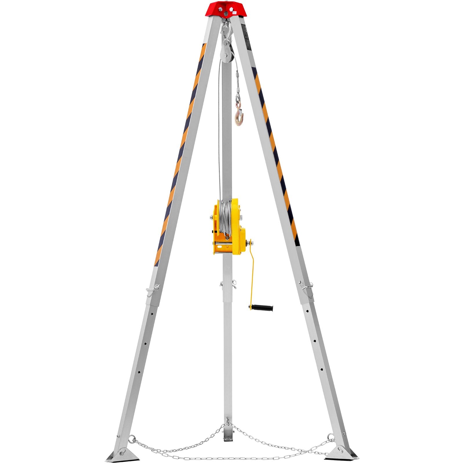 VEVOR Confined Space Tripod Kit, 2600 lbs Winch, Confined Space Tripod 8' Legs and 98' Cable, Confined Space Rescue Tripod 32.8' Fall Protection, Harness, Storage Bag for Traditional Confined Spaces 