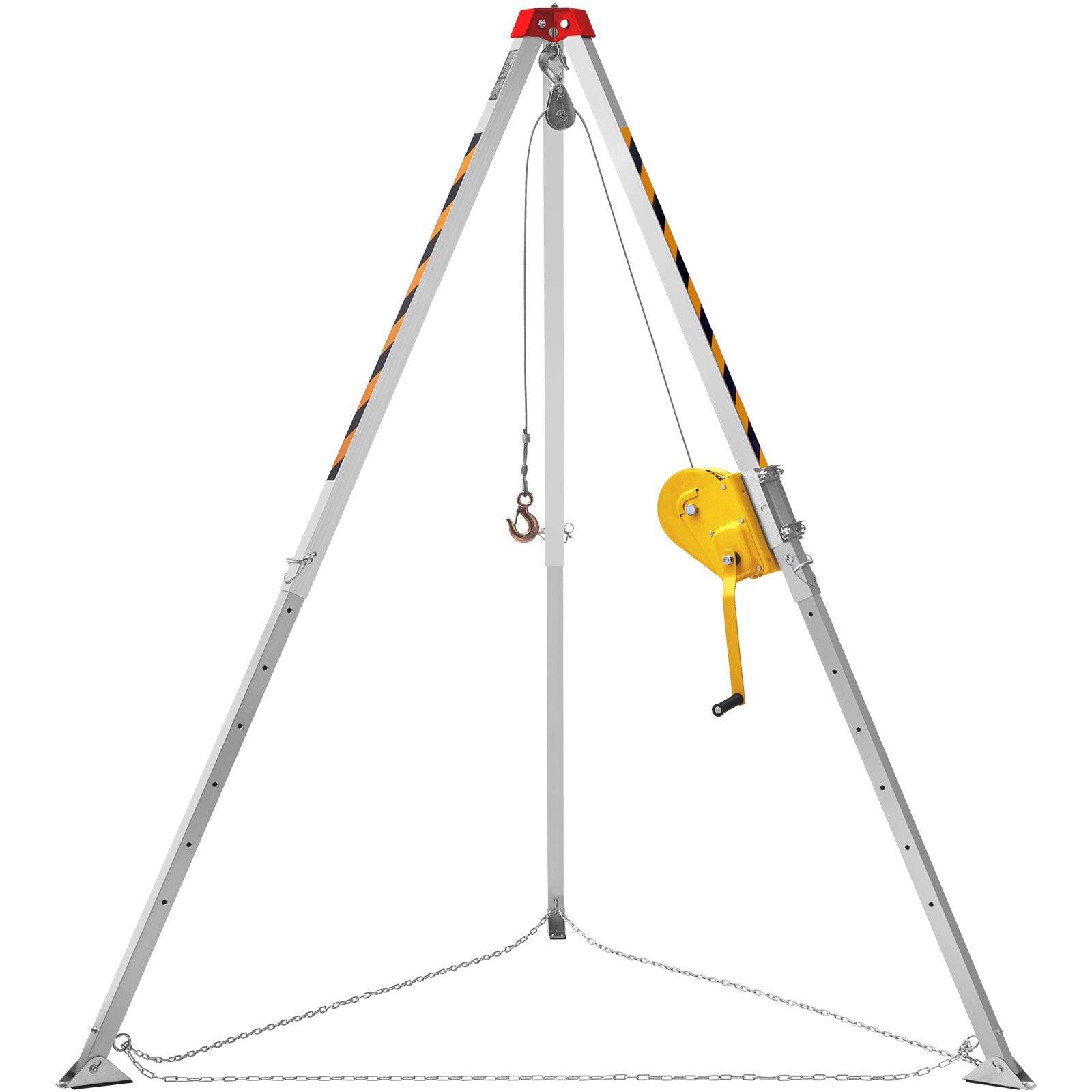 VEVOR Confined Space Tripod Kit, 2600 lbs Winch, Confined Space Tripod 8' Legs and 98' Cable, Confined Space Rescue Tripod 32.8' Fall Protection, Harness, Storage Bag for Traditional Confined Spaces 