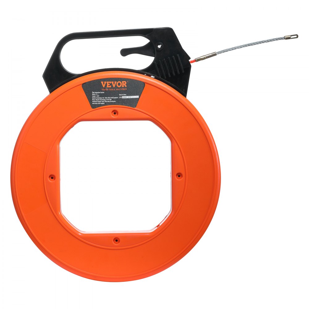 VEVOR Fish Tape, 125-foot, 3/16-inch, PET Wire Puller with Optimized Housing and Handle, Easy-to-Use Cable Puller Tool, Flexible Wire Fishing Tools for Walls and Electrical Conduit, Non-Conductive 