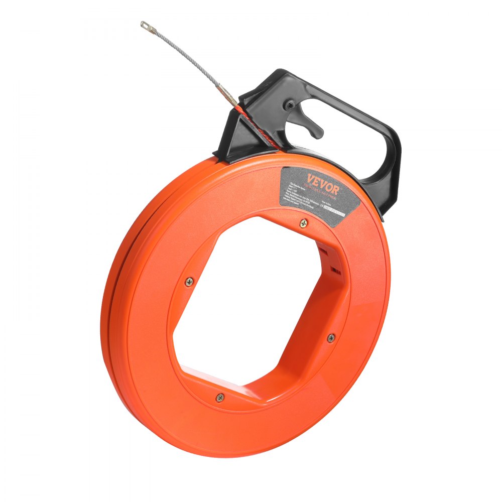 VEVOR Fish Tape, 125-foot, 3/16-inch, PET Wire Puller with Optimized Housing and Handle, Easy-to-Use Cable Puller Tool, Flexible Wire Fishing Tools for Walls and Electrical Conduit, Non-Conductive 