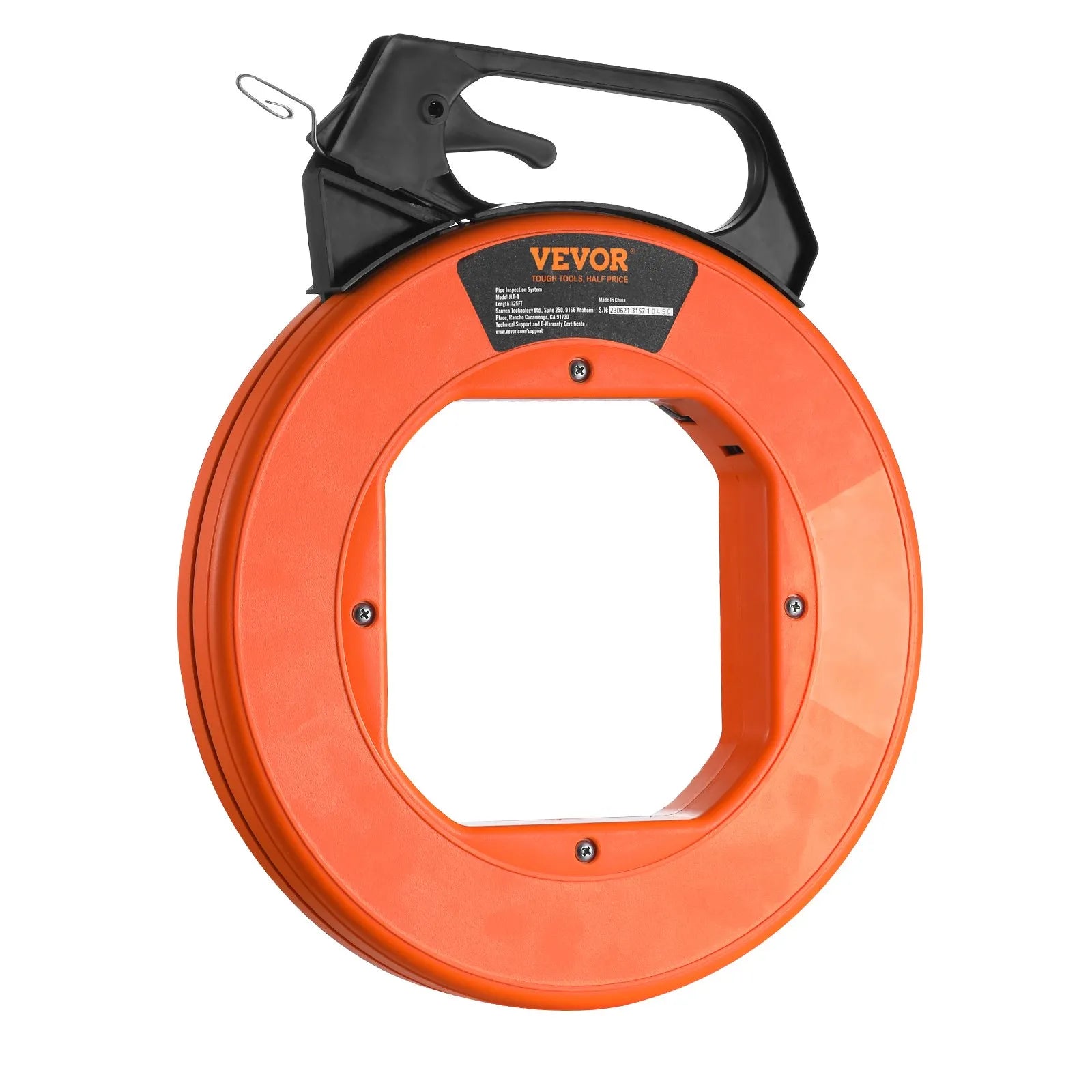 VEVOR Fish Tape, 240-foot, 1/8-inch, Steel Wire Puller with Optimized Housing and Handle, Easy-to-Use Cable Puller Tool, Flexible Wire Fishing Tools for Walls and Electrical Conduit, Non-Conductive