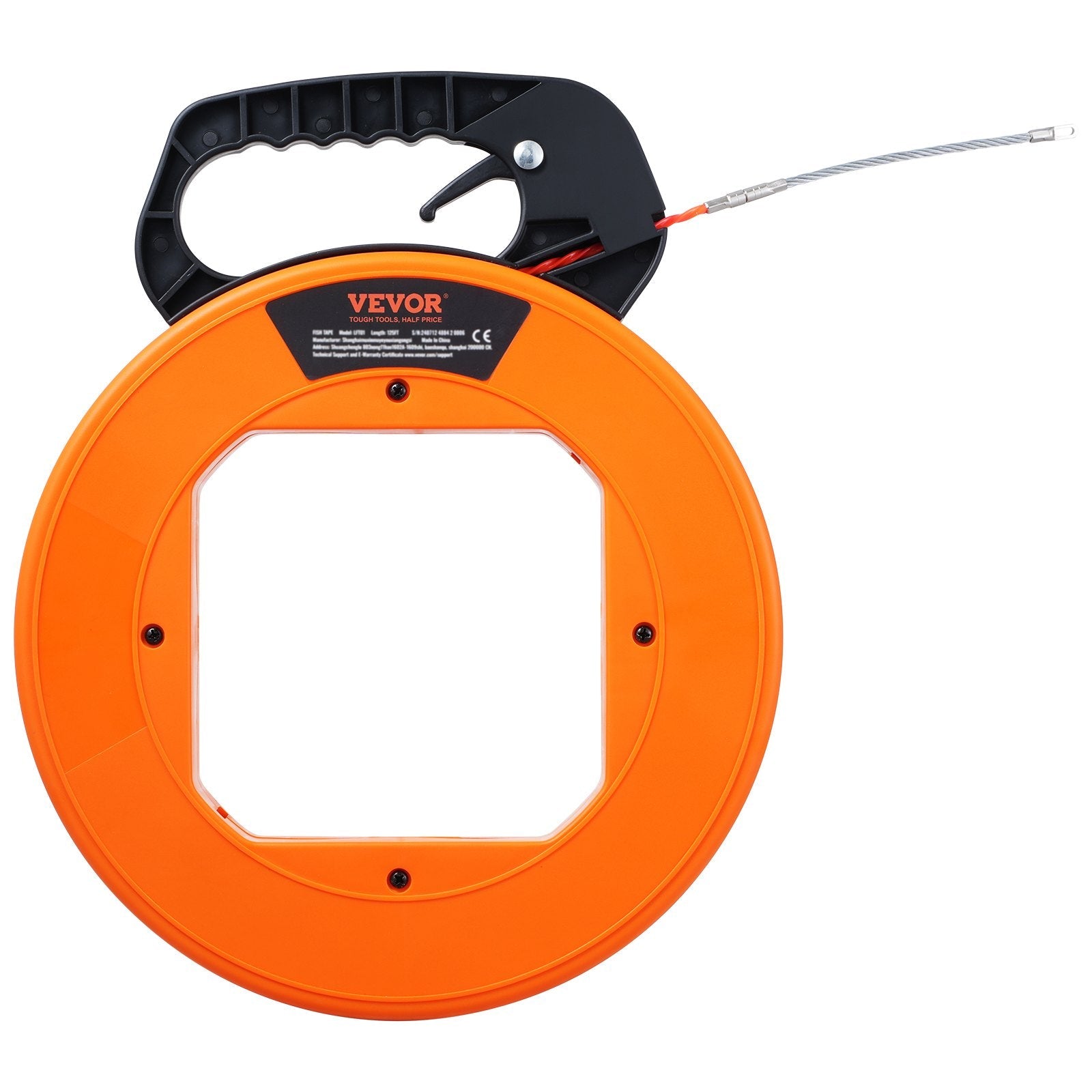 VEVOR Fish Tape Wire Cable Line Puller 100 ft 1/4 in PET with High Plastic Case 