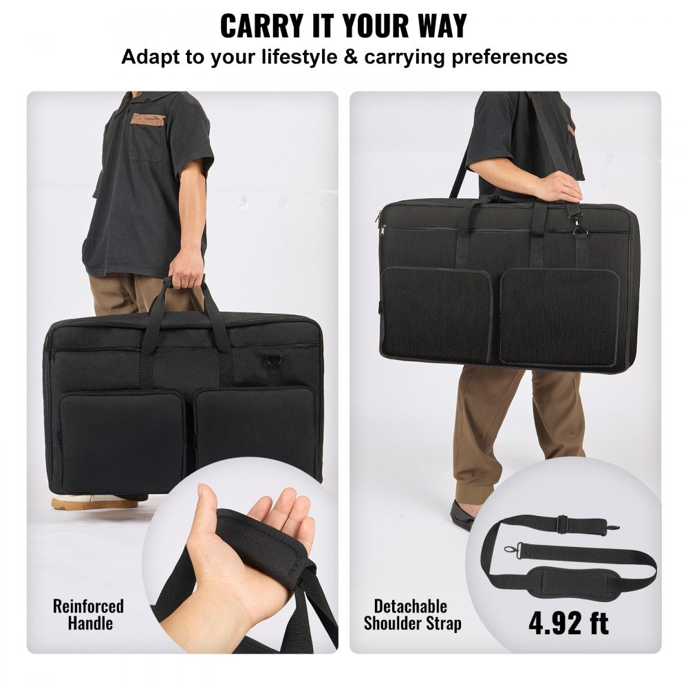 VEVOR Padded DJ Mixer Gig Bag, 1200D Oxford Fabric, DJ Gear Carry Bag with a Storage Pocket 4.92 ft Removable Shoulder Strap 0.39 in Padding, 32.6 x 8.6 x 20.4 in Storage Case Fits for DJ Controller 