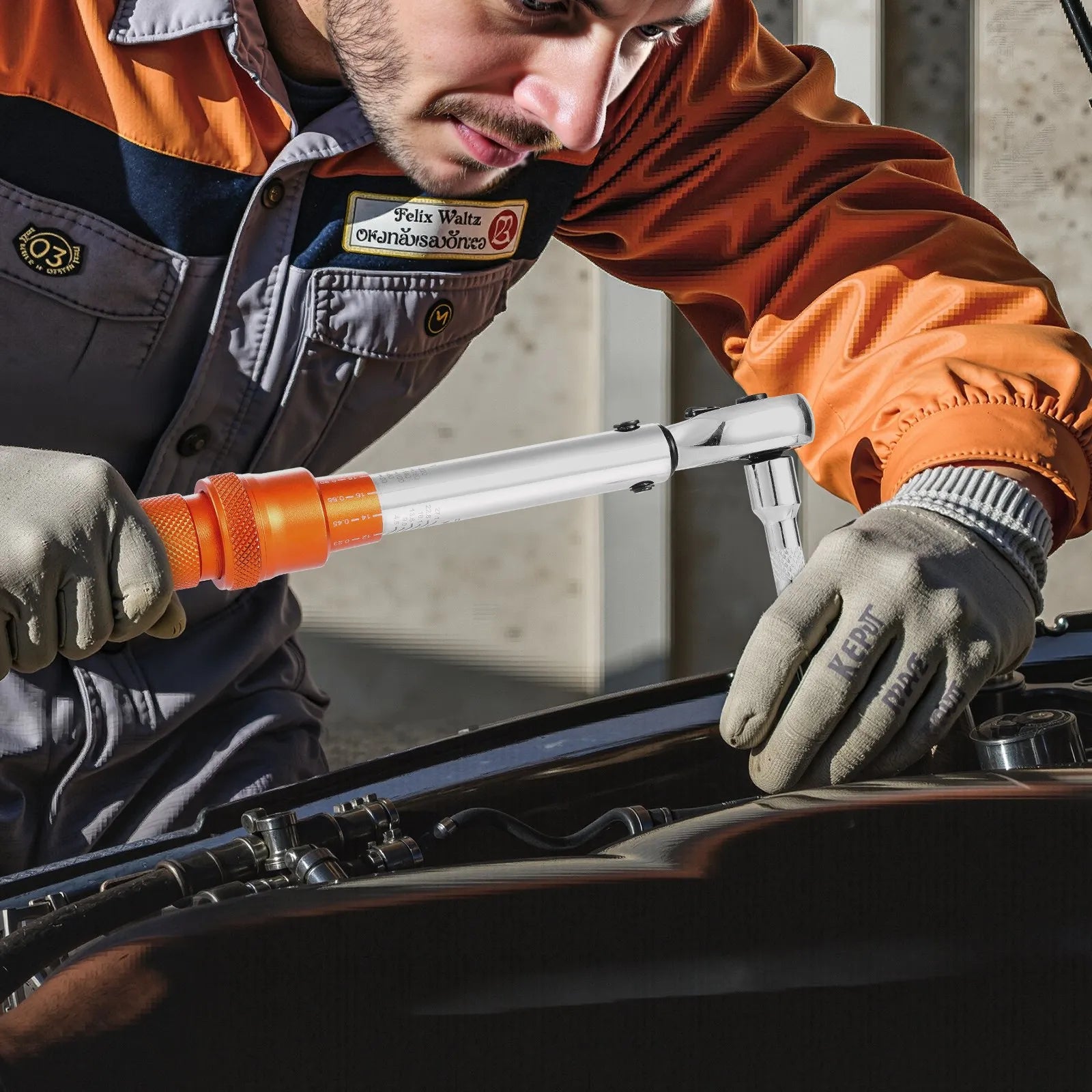 VEVOR Click Torque Wrench Set 1/4Inch Drive 20-240 lbf-in/2.3-27.1N.m Orange