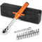 VEVOR Click Torque Wrench Set 1/4 Inch Drive 20-200lbf-in /2.3-22.6N.m Orange