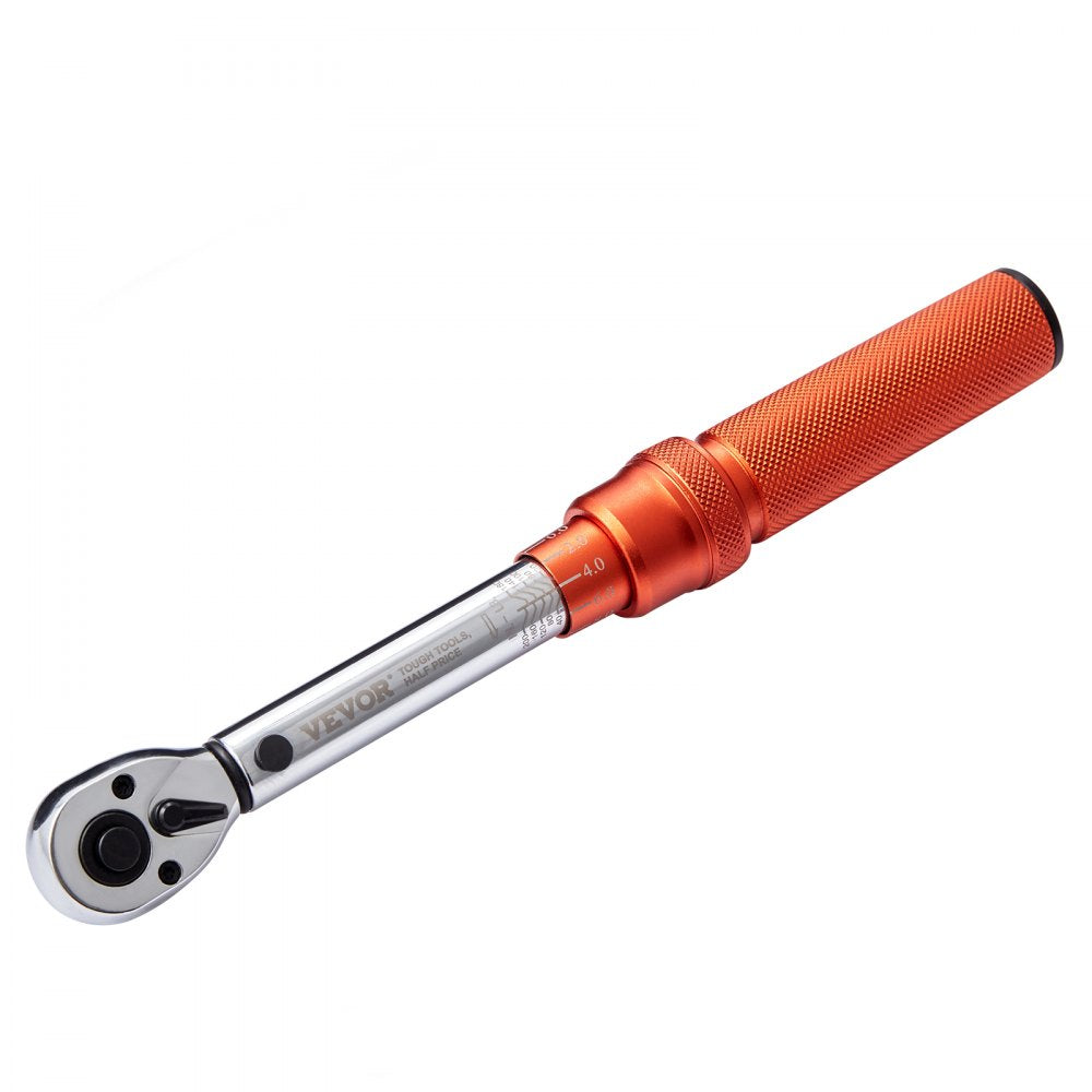 VEVOR Torque Wrench, 1/4-inch Drive Click Torque Wrench 20-200in.lb/3-23n.m, Dual-Direction Adjustable Torque Wrench Set, Mechanical Dual Range Scales Torque Wrench Kit with Adapters Extension Rod 