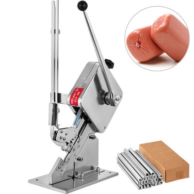 VEVOR U-Shape Sausage Clipper Clipping Machine, Manual Sausage Clipper, Portable Clipping Machine with 8000PCS U-Shape Clips, for Supermarkets Bakeries Cafe Shops 