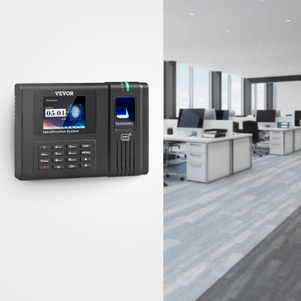 VEVOR Time Clock Biometric Clock 100000 Records Employee Attendance Machine 