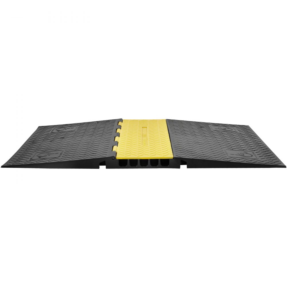 VEVOR Rubber Cable Protector Ramp, 5 Channel, 22000 lbs/axle Capacity Heavy Duty Wire Cover Ramp Hose Cord Ramp Driveway, Traffic Speed Bump with Flip-Open Top Cover, ADA Compliant for Indoor & Outdoo 