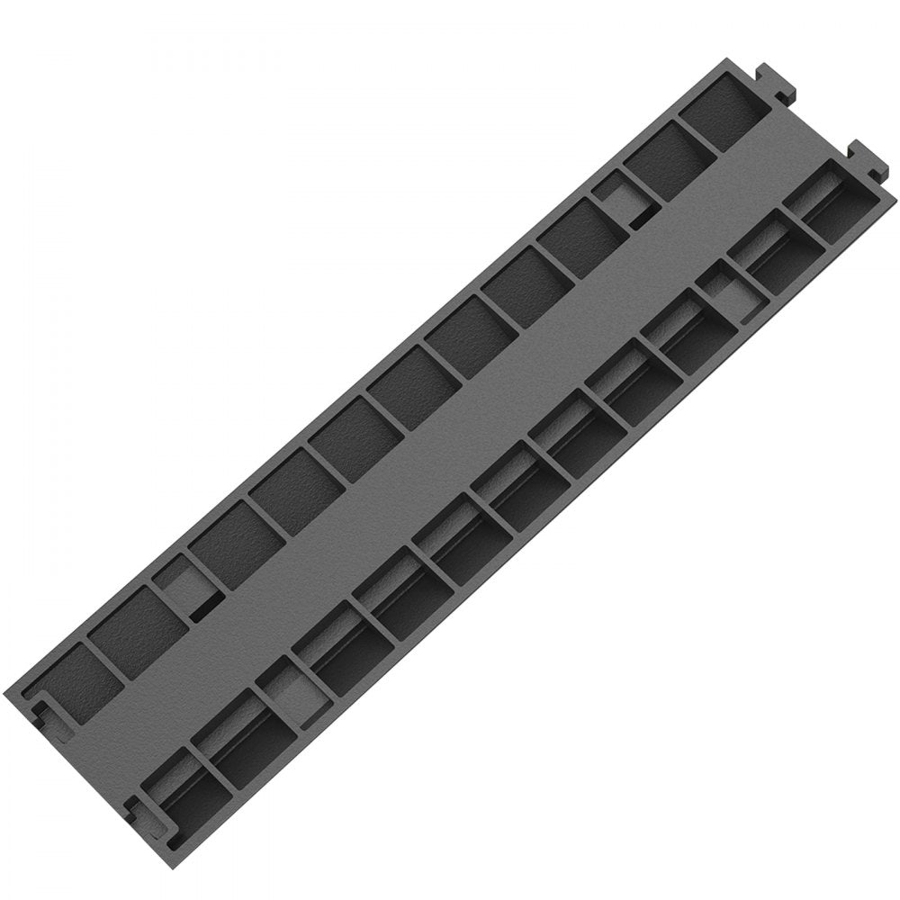 VEVOR Cable Protector Ramp, 4 Packs 2 Channels Speed Bump Hump, Rubber Modular Speed Bump Rated 11000 LBS Load Capacity, Protective Wire Cord Ramp Driveway Rubber Traffic Speed Bumps Cable Protector 