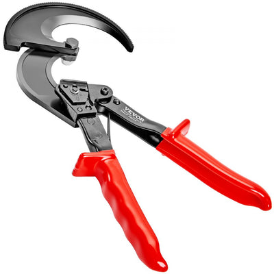 VEVOR Ratcheting Cable Cutter, 11" Ratchet Wire and Cable Cutter, Cut up to 400 mm², with Comfortable Grip Handles, Easy to Use Quick-Release Lever, Silicon-Manganese Spring Steel Blade 