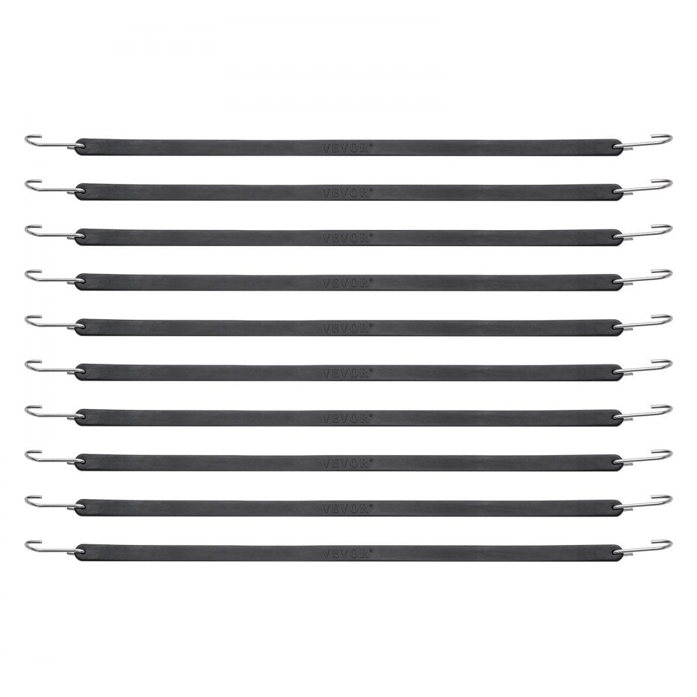 VEVOR 10 Pcs Flat Bungee Cord Set 20 mm Heavy Duty Bungee Straps with S-Hook 