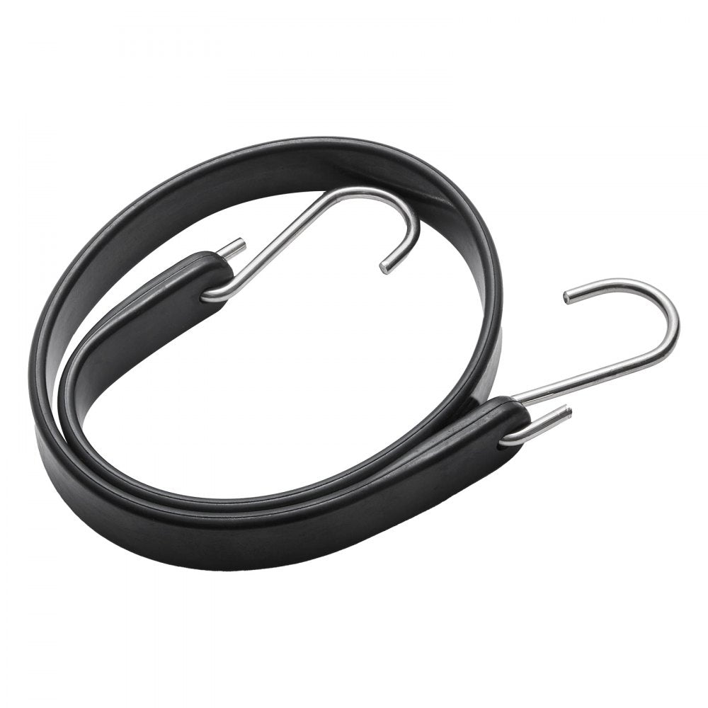 VEVOR 10 Pcs Flat Bungee Cord Set 20 mm Heavy Duty Bungee Straps with S-Hook 