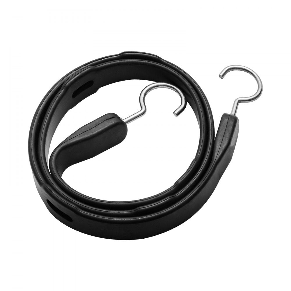 VEVOR 4 Pcs Flat Bungee Cord Set 20 mm Heavy Duty Bungee Straps with S-Hook 40" 