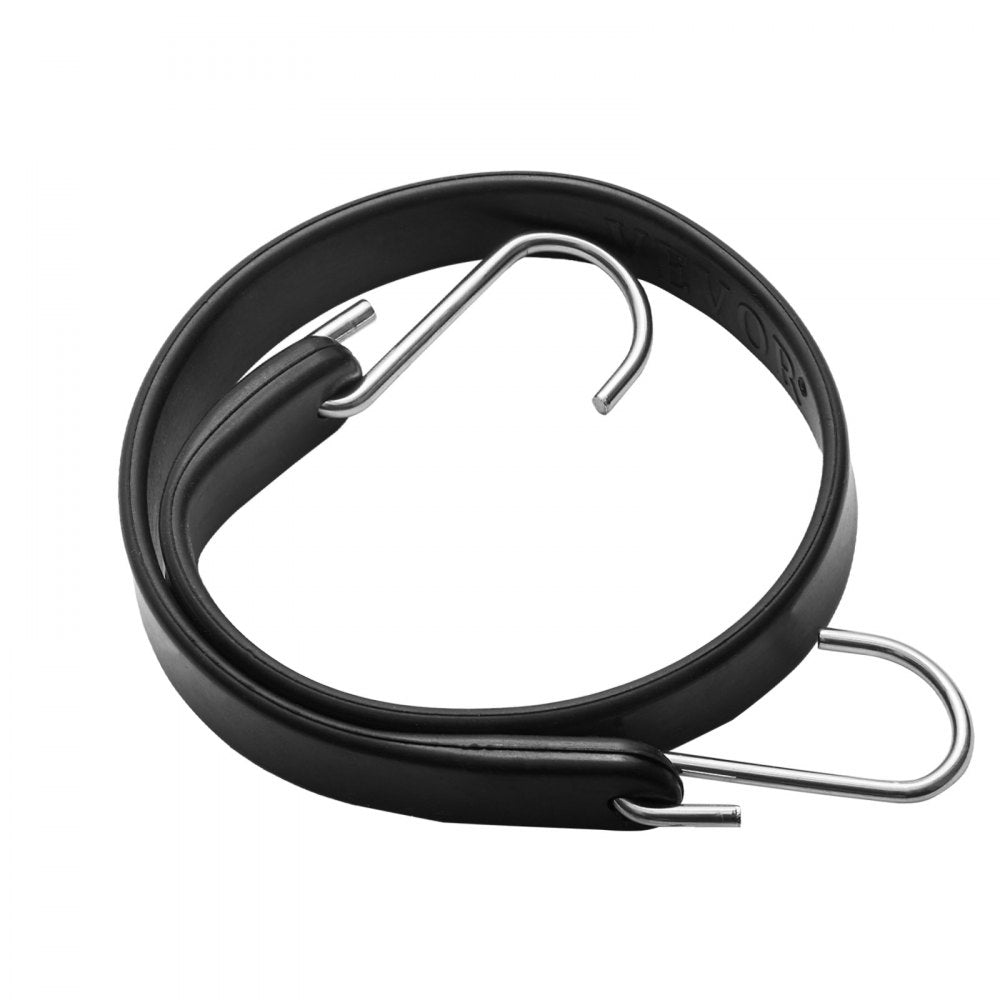 VEVOR 20 Pcs Flat Bungee Cord Set 20 mm Heavy Duty Bungee Straps with S-Hook 