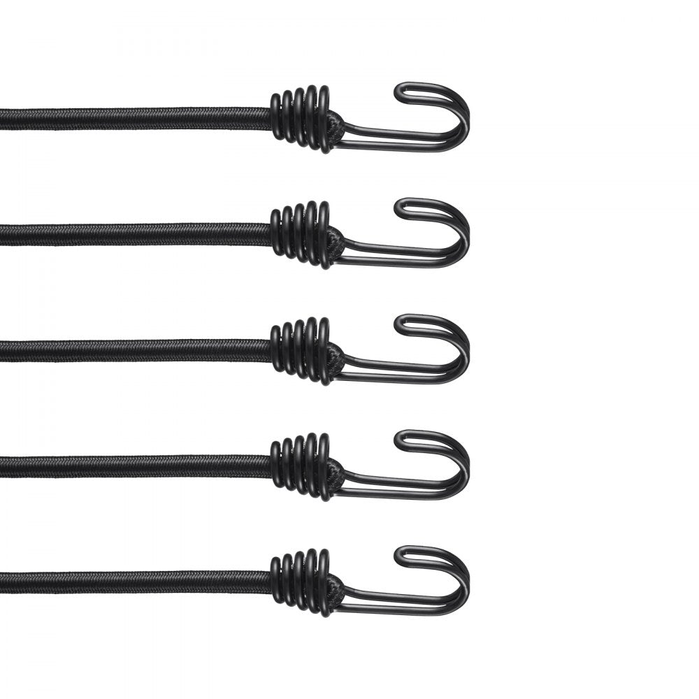 VEVOR 12 Pcs Bungee Cords with Hooks 32 In Heavy Duty Bungee Straps 8 mm Black 