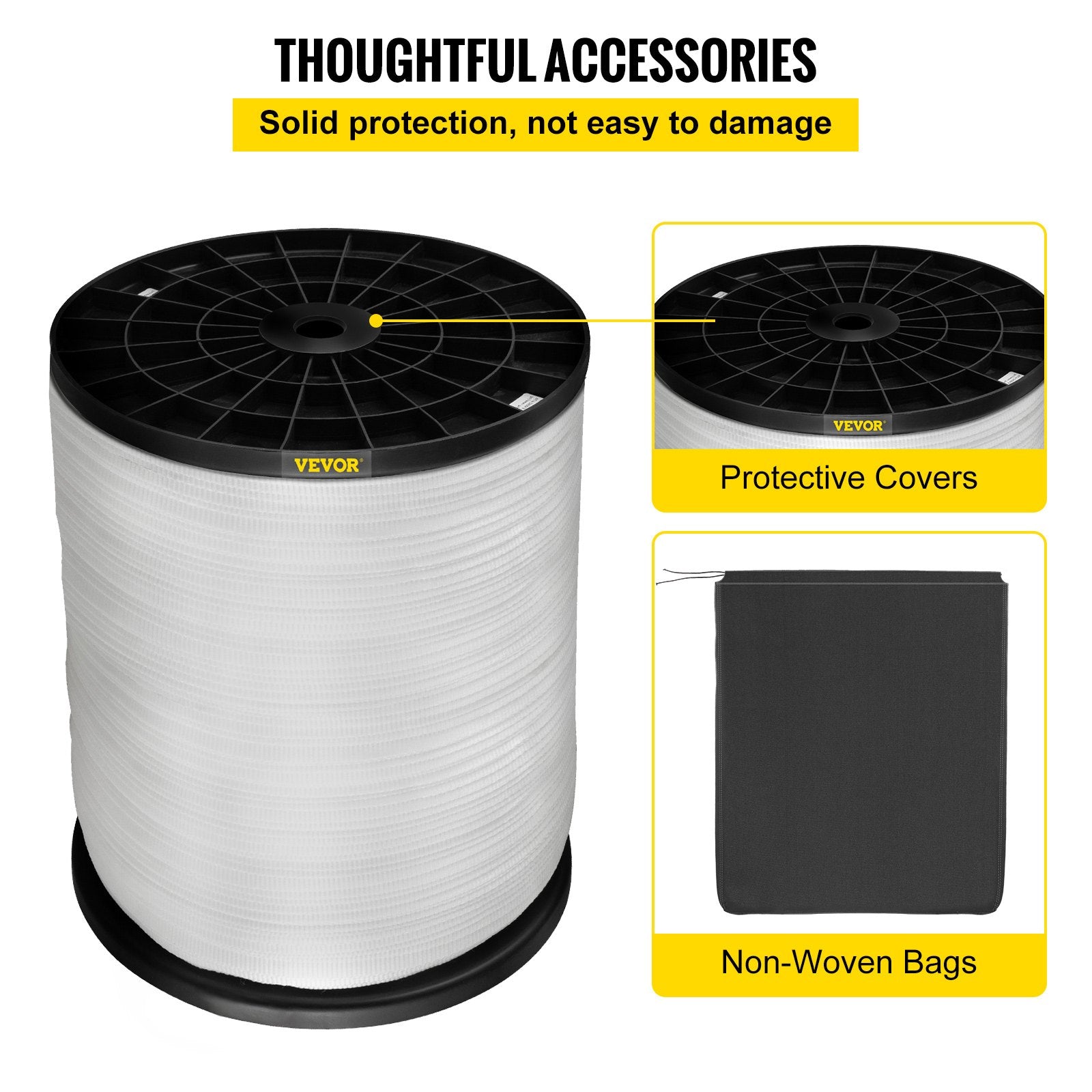 VEVOR 2500Lbs Polyester Pull Tape, 3153\' x 3/4\" Flat Tape for Wire & Cable Conduit Work Variable Functions, Flat Rope for Pulling/Loading/Packing in Any Weather CONDITON 