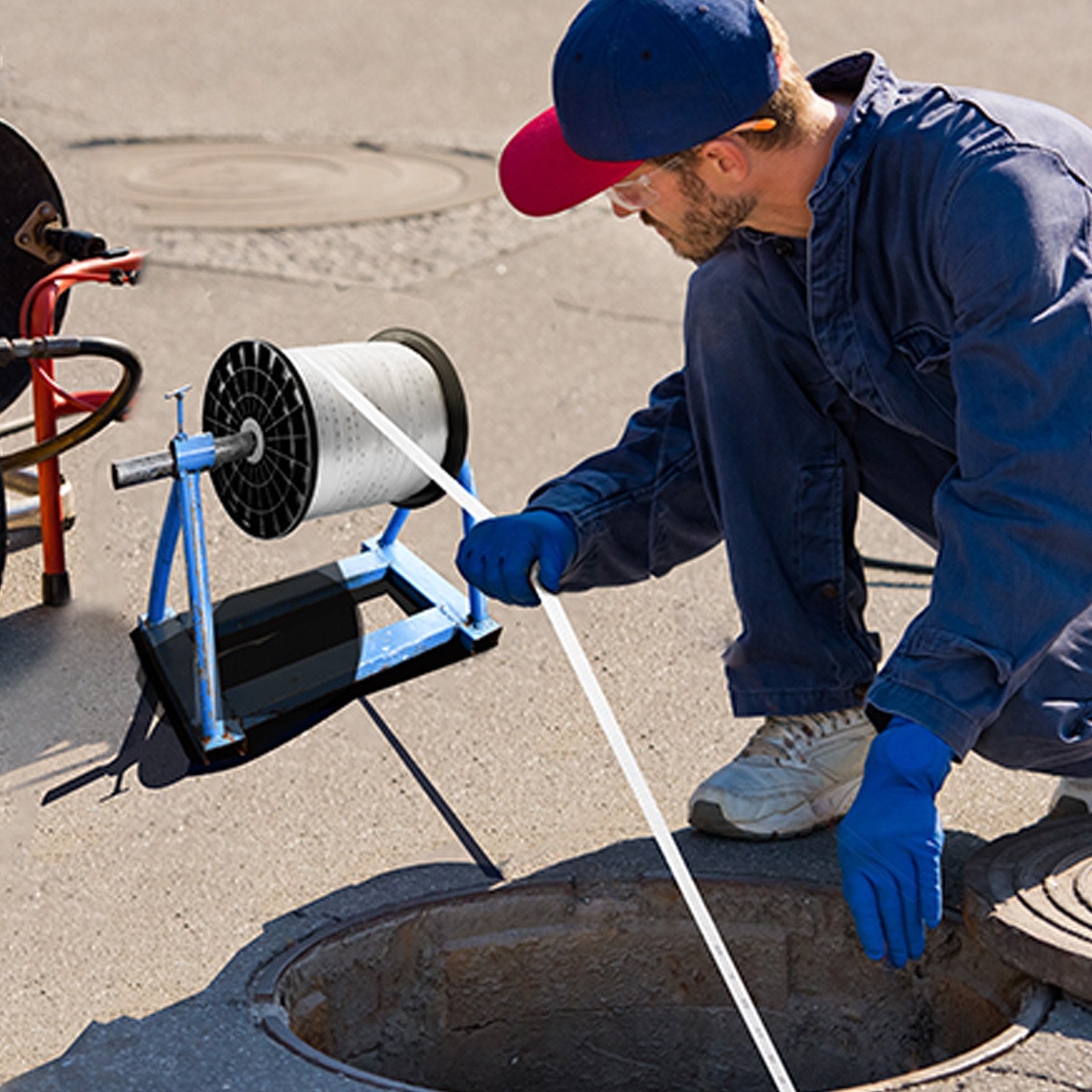 VEVOR Polyester Pull Tape, 3/4" x 1053' Mule Tape Flat Rope, 2500 lbf Tensile Capacity, Printed Webbing Cable Pulling Tape for Packaging, Gardening, Commercial Electrical, Conduit Work, White 