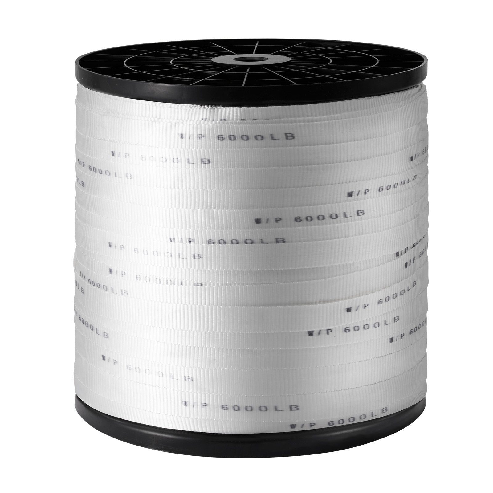 VEVOR Polyester Pull Tape, 1" x 2103' Mule Tape Flat Rope, 6000 lbf Tensile Capacity, Printed Webbing Cable Pulling Tape for Packaging, Gardening, Commercial Electrical, Conduit Work, White 