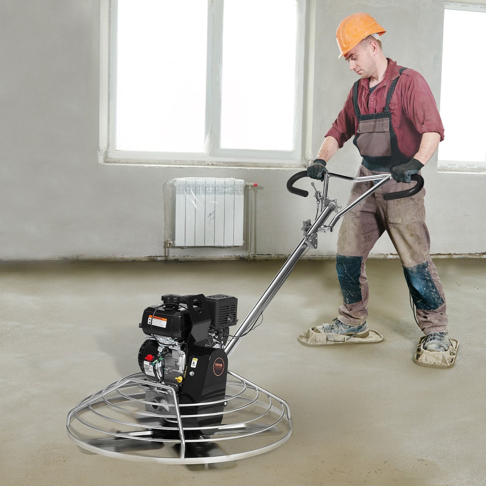 VEVOR Power Walk-Behind Cement Trowel 38” 6HP Gas-Powered with Float Pan Blade 