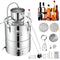 VEVOR Alcohol Still, 9 Gal 30L Water Alcohol Distiller, Home Distillery Kit include Stainless Steel Tube & Pump & One-way Exhaust Valve & Thermometer (30-120? ) for DIY Whisky Wine Brandy, Silver