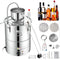 VEVOR Alcohol Still, 15 Gal 50L Water Alcohol Distiller, Home Distillery Kit include Stainless Steel Tube & Pump & One-way Exhaust Valve & Thermometer (30-120? ) for DIY Whisky Wine Brandy, Silver