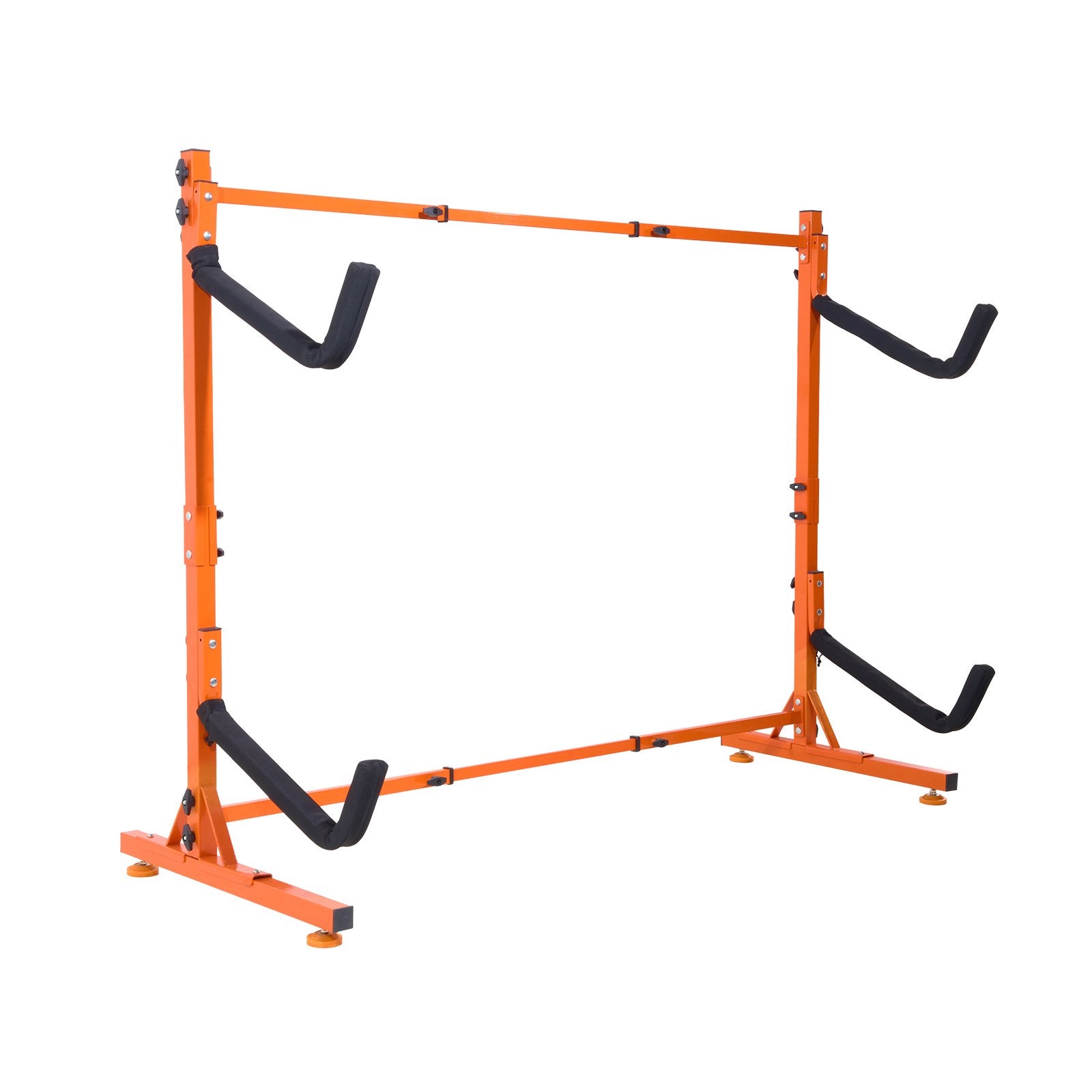 VEVOR Freestanding Kayak Storage Rack, Kayak Stand for 2 Kayak Canoe Paddleboard, Heavy-duty Steel Kayak Hanger Holder with Padded Arms and Adjustable Width, 175LBS Max Load, for Indoor Outdoor Garage 